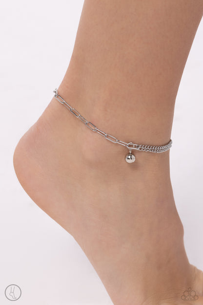 Solo Sojourn - Silver Clasp Anklet - Paparazzi Accessories