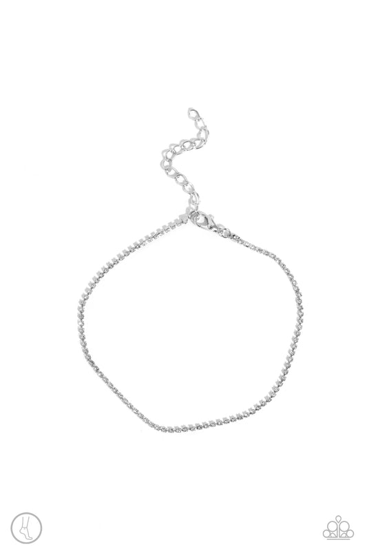 Blinding Basic - White Clasp Anklet - Paparazzi Accessories