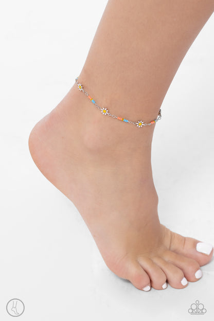 Sweetest Daydream - Orange Clasp Anklet - Paparazzi Accessories