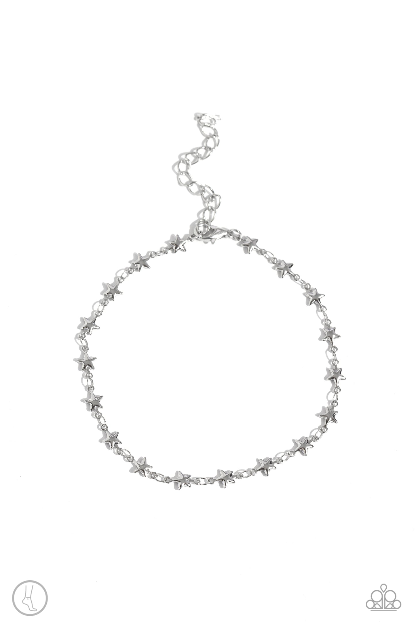 Starry Swing Dance - Silver Clasp Anklet - Paparazzi Accessories