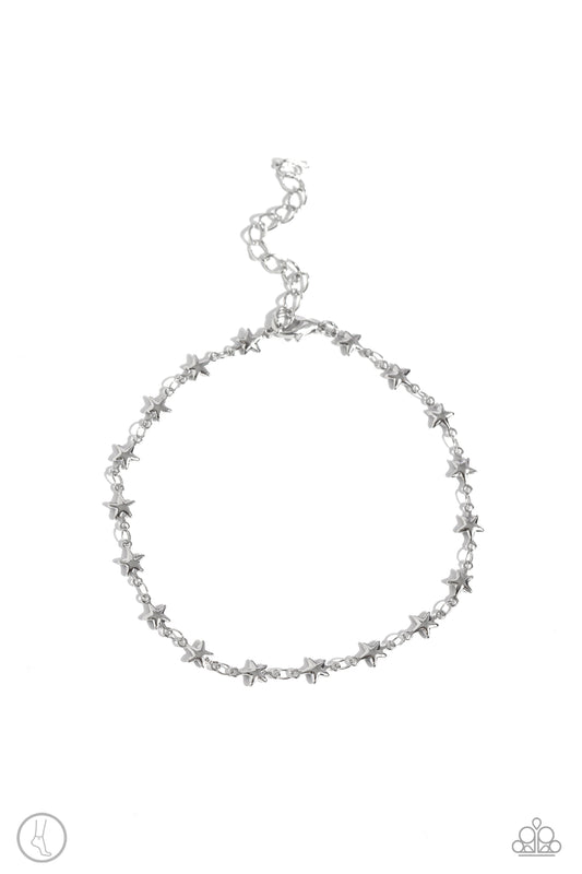 Starry Swing Dance - Silver Clasp Anklet - Paparazzi Accessories
