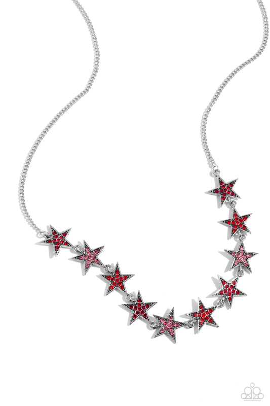Star Quality Sensation - Red Necklace - Paparazzi Accessories