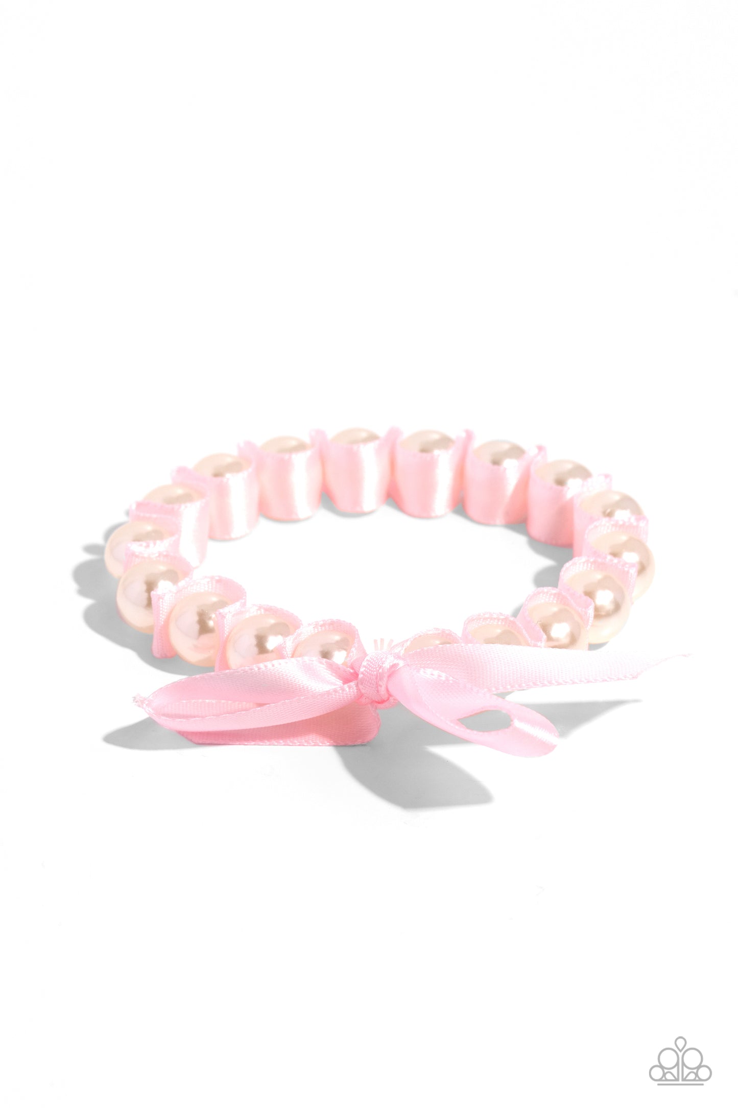 Ribbon Rarity - Pink Stretchy Bracelet - Paparazzi Accessories