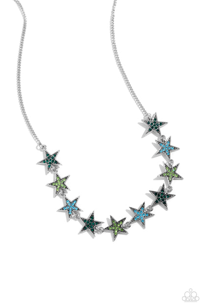 Star Quality Sensation - Green Necklace - Paparazzi Accessories