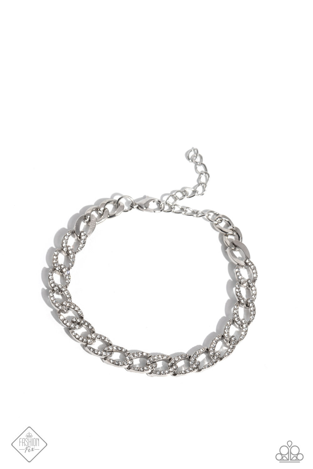 Freethinking Finish - White Clasp Bracelet - Paparazzi Accessories