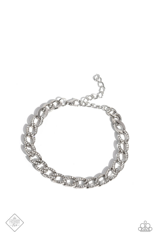 Freethinking Finish - White Clasp Bracelet - Paparazzi Accessories
