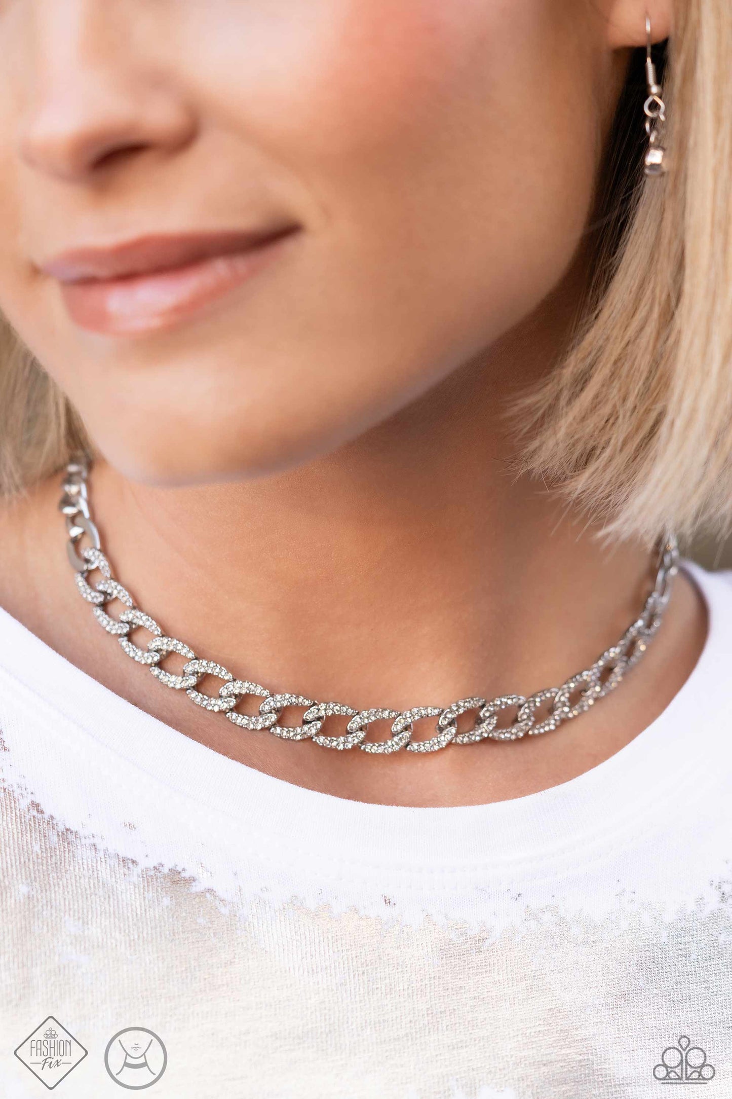 Fiercely Independent - White Choker Necklace - Paparazzi Accessories