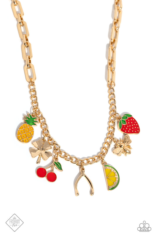 Fruit Festival - Gold Necklace - Paparazzi Accessories