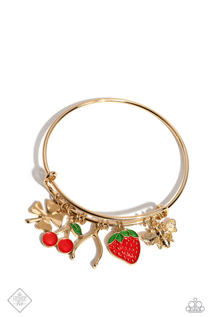 Fruit Freestyle - Gold Bangle Bracelet - Paparazzi Accessories