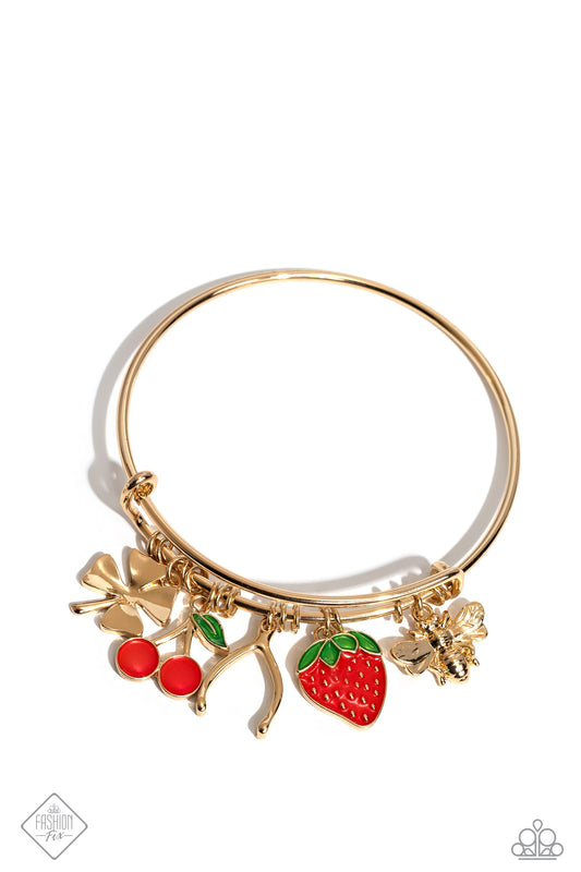 Fruit Freestyle - Gold Bangle Bracelet - Paparazzi Accessories
