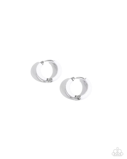 Pivoting Paint - White Hinge Hoop Earrings - Paparazzi Accessories