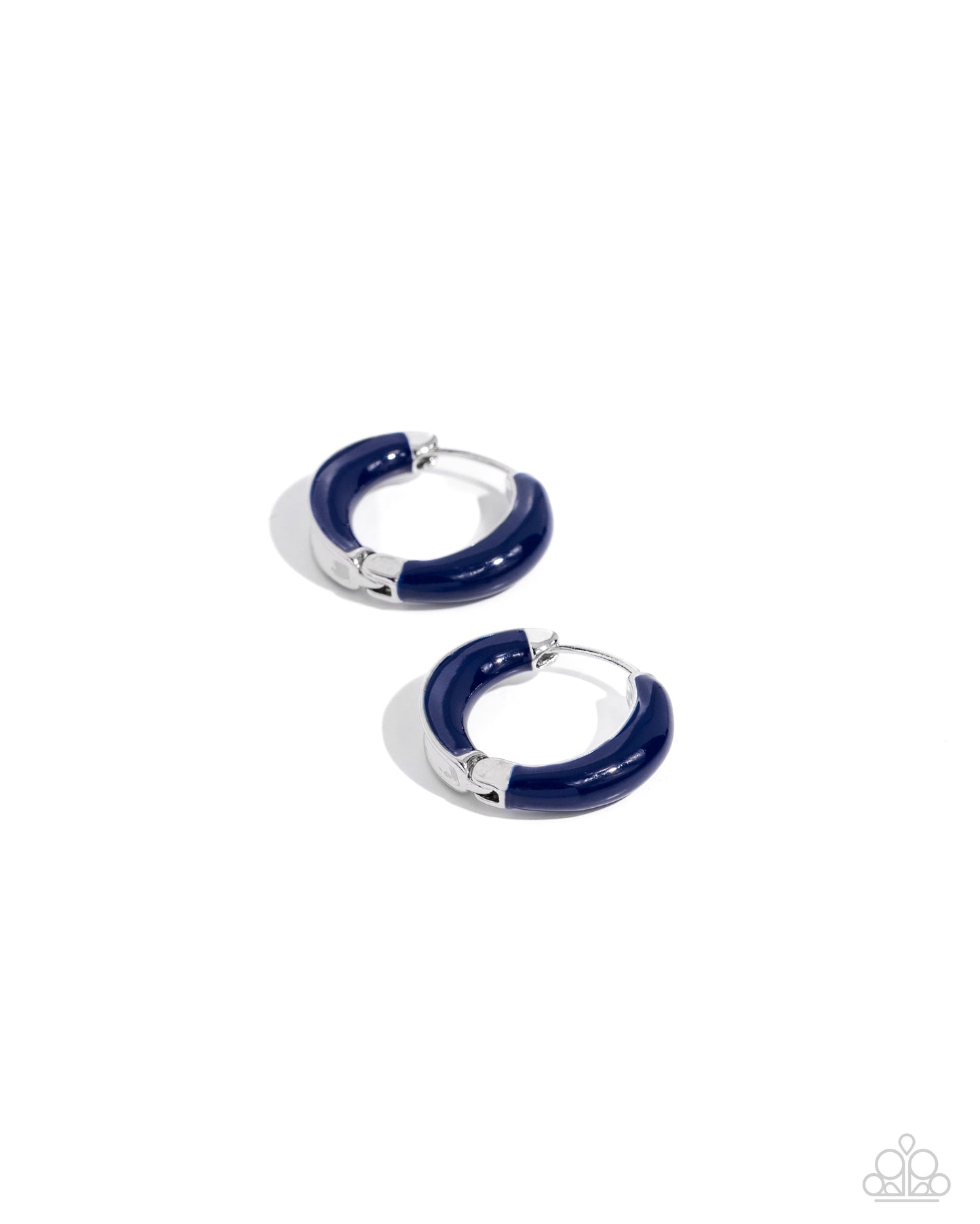 Pivoting Paint - Blue Hinge Hoop Earrings - Paparazzi Accessories