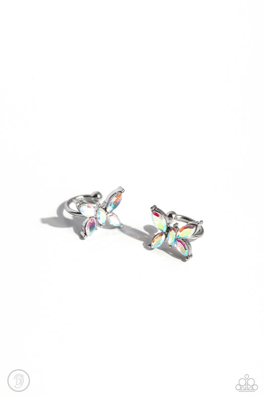 Aerial Advancement - Multi Butterfly Ear Cuff Earrings - Paparazzi Accessories