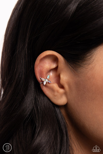 Aerial Advancement - Multi Butterfly Ear Cuff Earrings - Paparazzi Accessories