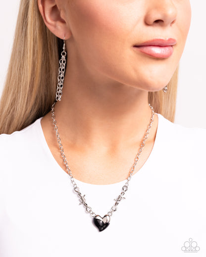 Trendy Tribute - Black Heart Necklace - Paparazzi Accessories