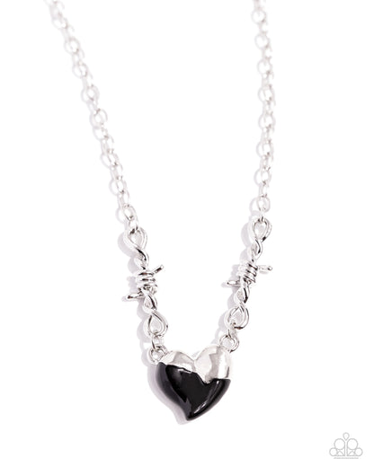 Trendy Tribute - Black Heart Necklace - Paparazzi Accessories