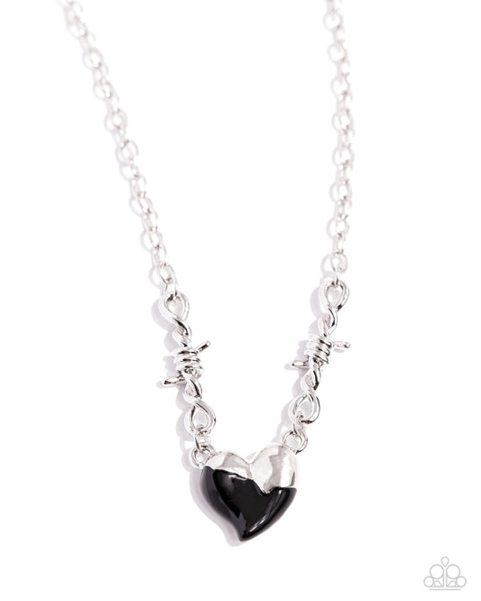 Trendy Tribute - Black Heart Necklace - Paparazzi Accessories