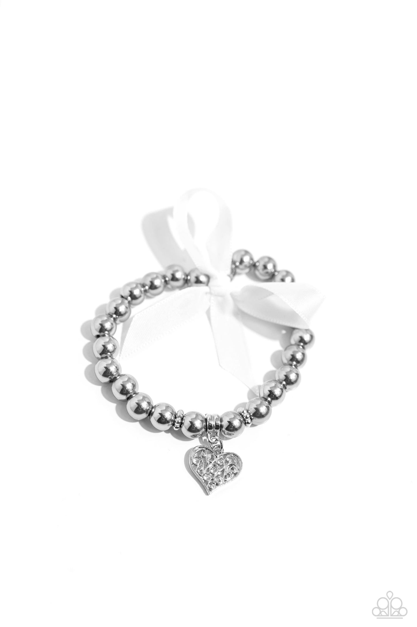 Prim and Pretty - Silver Stretchy Bracelet - Paparazzi Accessories