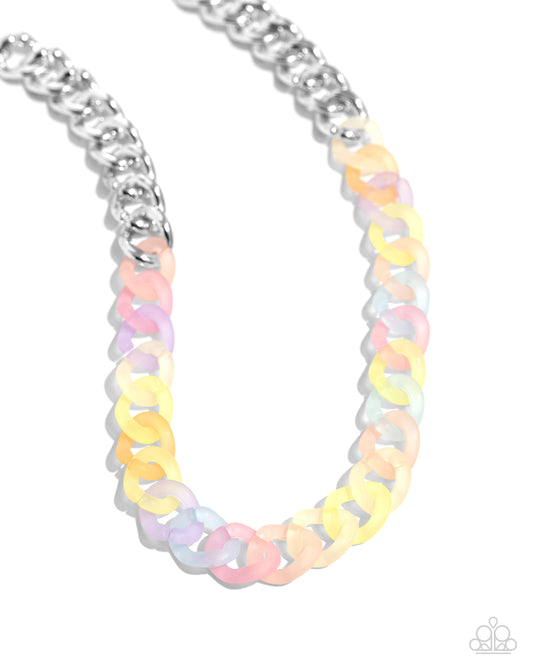 Rainbow Ragtime - Multi Acrylic Necklace - Paparazzi Accessories