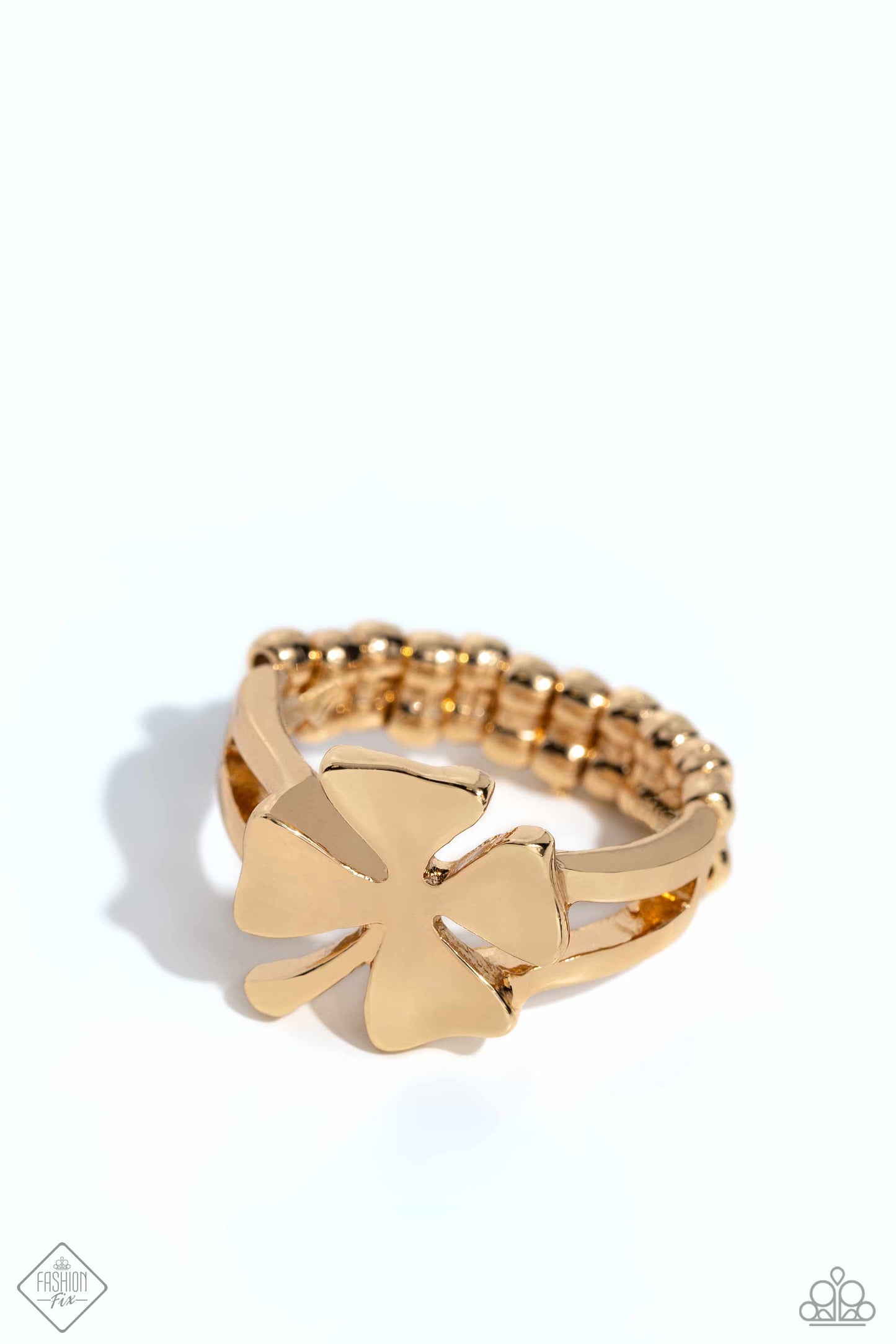 Framed Finish - Gold Shamrock Ring - Paparazzi Accessories