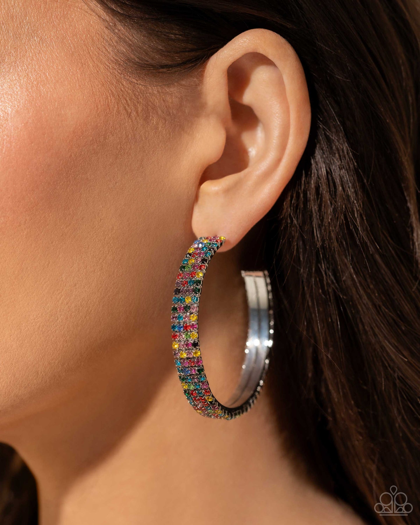 Stacked Symmetry - Multi Hoop Earrings - Empower Me Pink Exclusive 2024 - Paparazzi Accessories