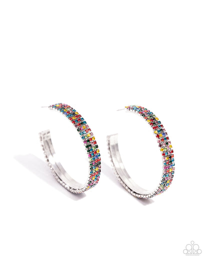 Stacked Symmetry - Multi Hoop Earrings - Empower Me Pink Exclusive 2024 - Paparazzi Accessories