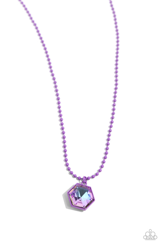 Sprinkle of Simplicity - Purple Dipped Metal Necklace - Paparazzi Accessories