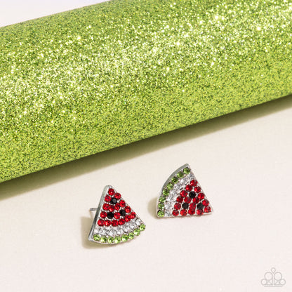 Watermelon Slice - Red Post Earrings - Paparazzi Accessories