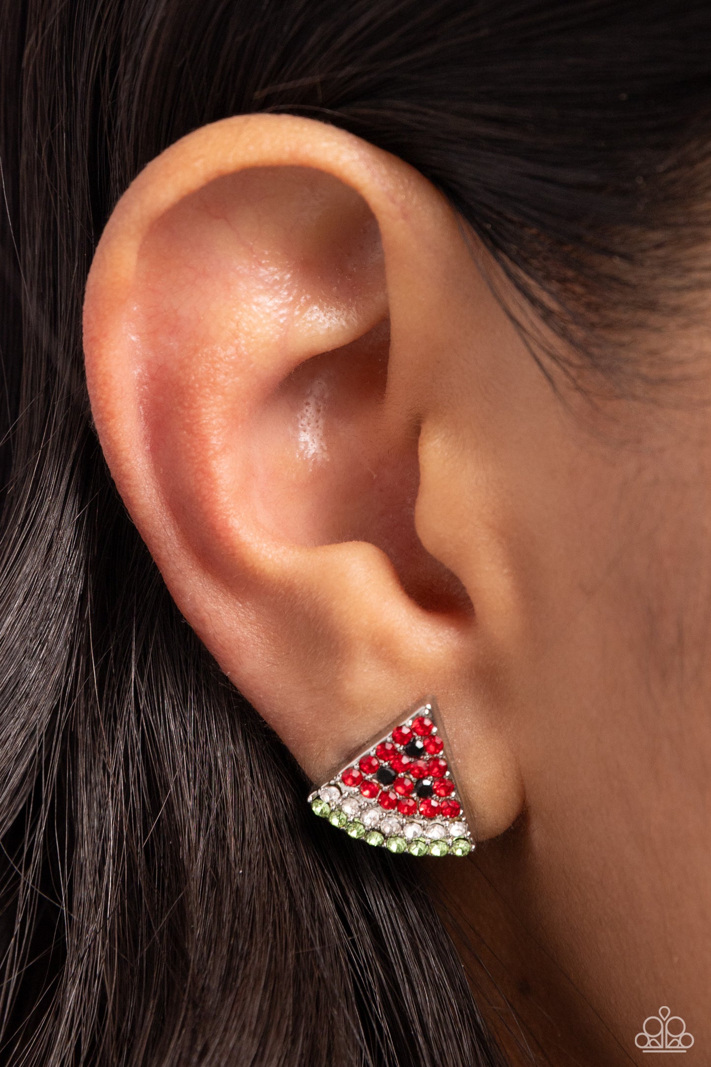 Watermelon Slice - Red Post Earrings - Paparazzi Accessories