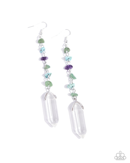 Quartz Qualification - Green Fishhook Earrings - Paparazzi Accessories