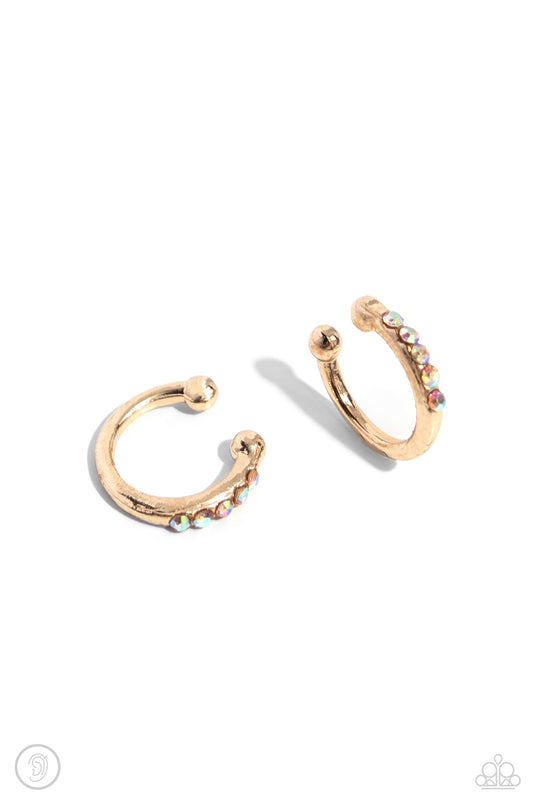 Charming Cuff - Gold Ear Cuff Earrings - Paparazzi Accessories