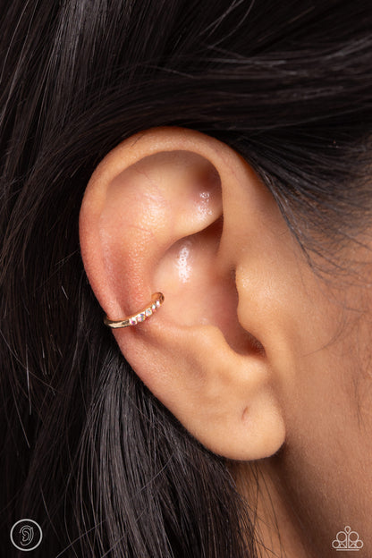 Charming Cuff - Gold Ear Cuff Earrings - Paparazzi Accessories