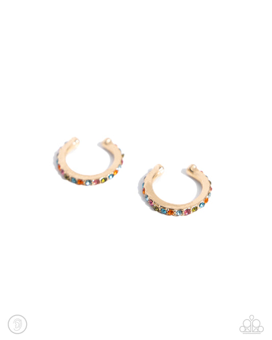 Beginning Bling - Gold Ear Cuff Earrings - Paparazzi Accessories