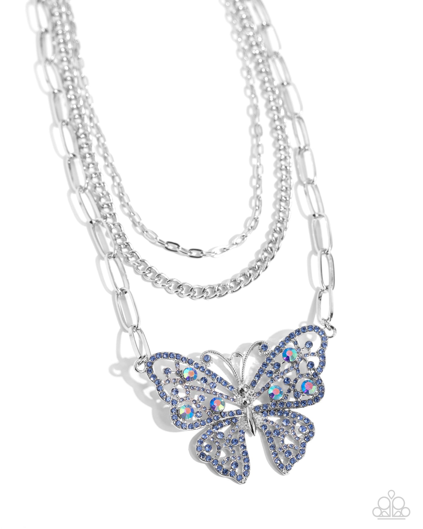 Winged Wonder - Blue Butterfly Necklace - Paparazzi Accessories