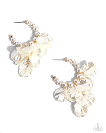 Frilly Feature - Gold Hoop Earrings - Paparazzi Accessories