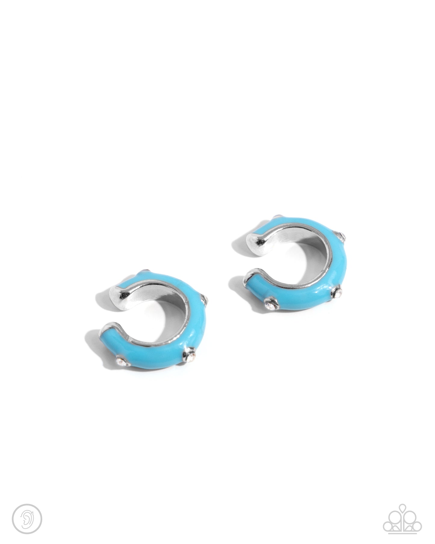 Coastal Color - Blue Ear Cuff Earrings - Paparazzi Accessories