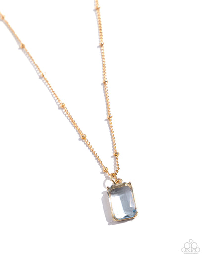 Suave Simplicity - Blue Gem Necklace - Paparazzi Accessories