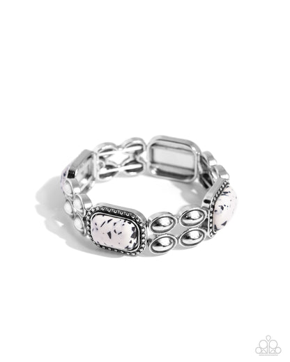 Earthy Ease - Black Stretchy Bracelet - Paparazzi Accessories