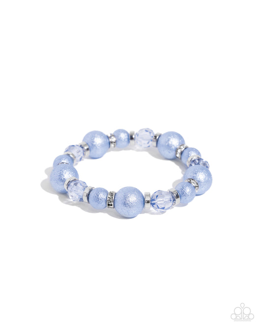 Pearl Protagonist - Blue Stretchy Bracelet - Paparazzi Accessories