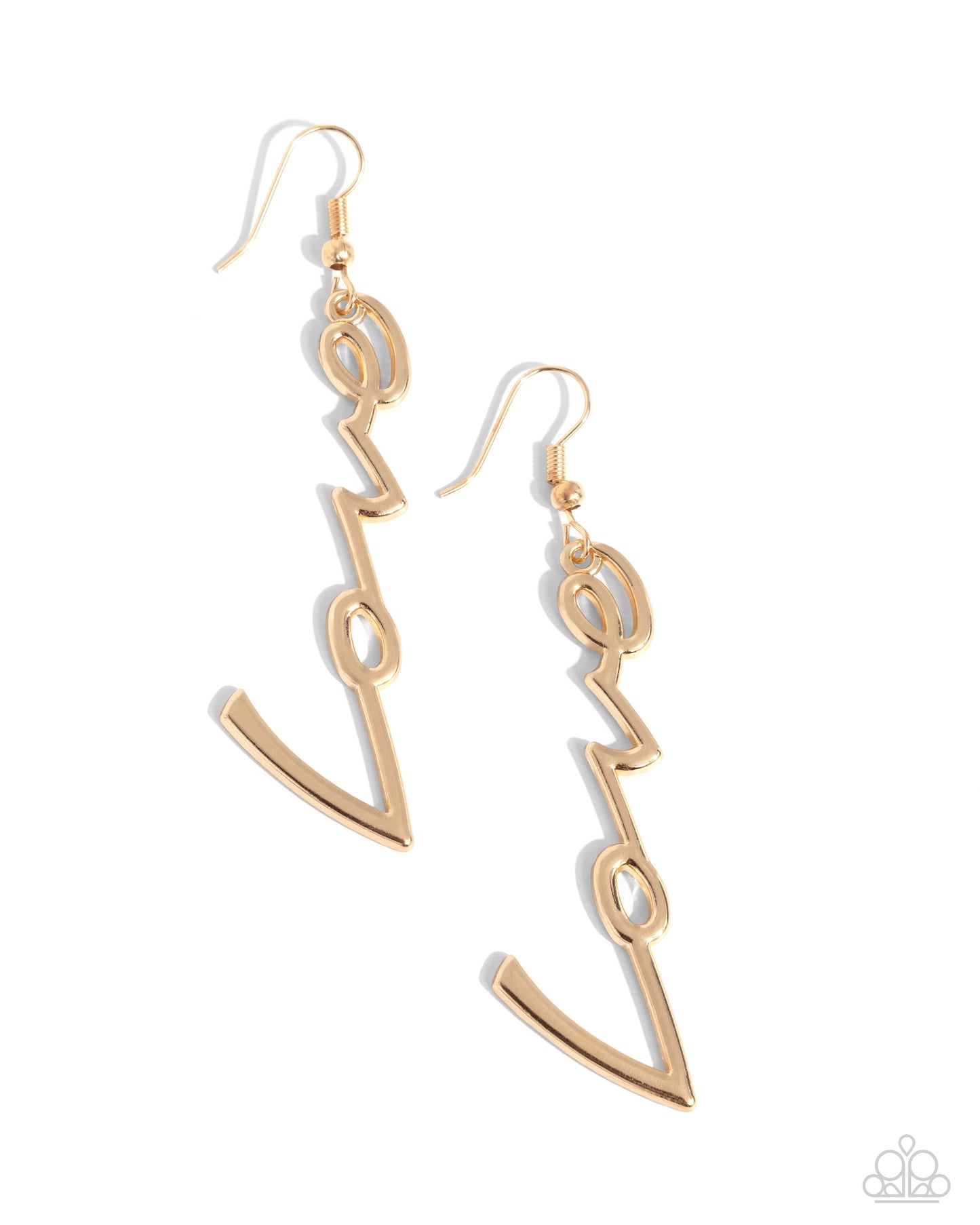 Light-Catching Letters - Gold Fishhook Earrings - Paparazzi Accessories