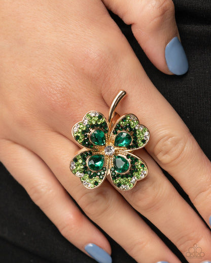 Four Leaf Fantasy - Green Shamrock Ring - Paparazzi Accessories