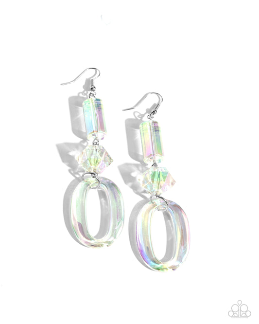 Iridescent Infatuation - Multi Fishhook Earrings - Paparazzi Accessories