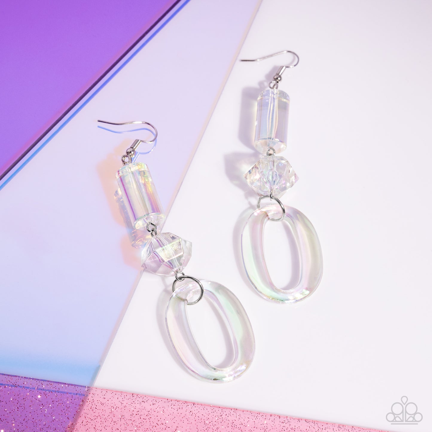 Iridescent Infatuation - Multi Fishhook Earrings - Paparazzi Accessories