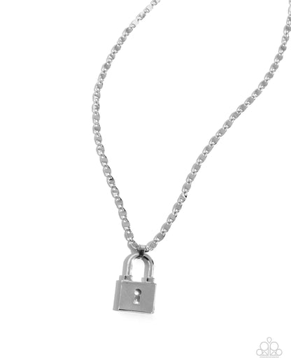 Locked Lesson - Silver Necklace - Paparazzi Accessories