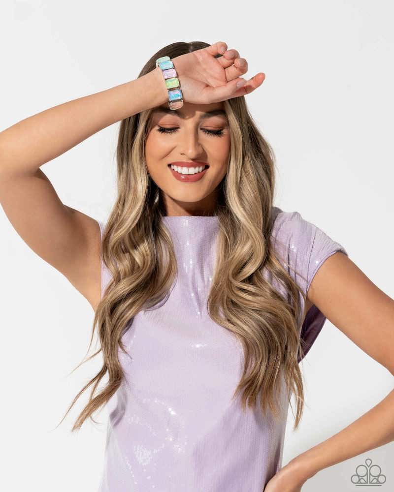 Glamorous Getaway - Multi Stretchy Bracelet - Life of the Party Exclusive - Paparazzi Accessories